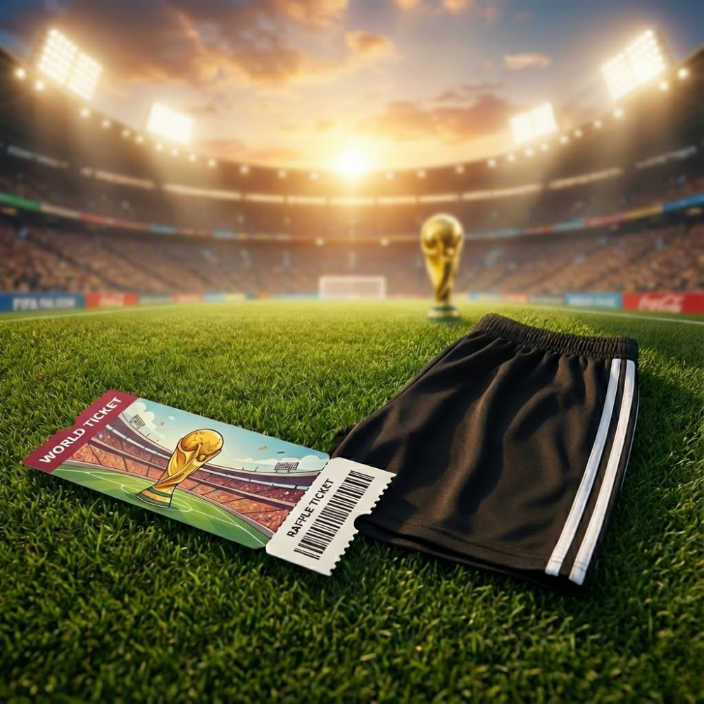 השתתפות בהגרלה כרטיס למונדיאל 2026 + מכנסיים מתנה