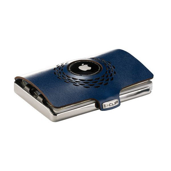 I-CLIP Heritage Steel Polished Radio Impact For Apple Air Tag Deep Blue.